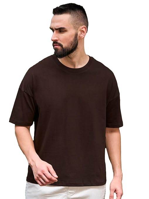 Men Oversized Brown T-Shirt - MYLUXURY LANE ENTERPRISE