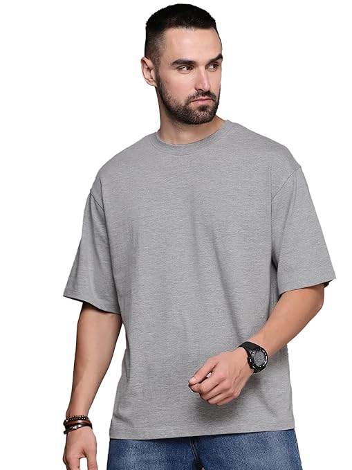 Men Oversized Grey T-Shirt - MYLUXURY LANE ENTERPRISE