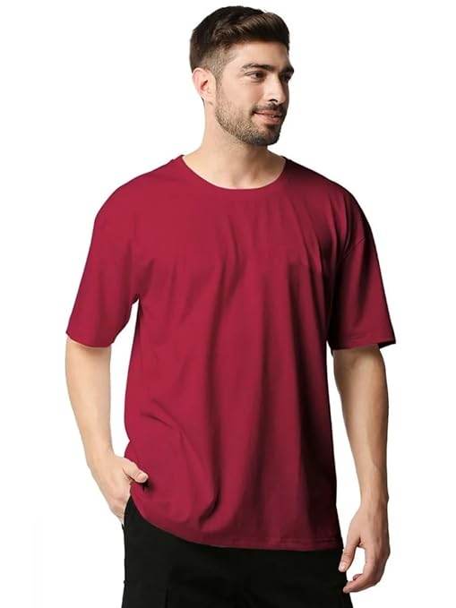 Men Oversized Maroon T-Shirt - MYLUXURY LANE ENTERPRISE