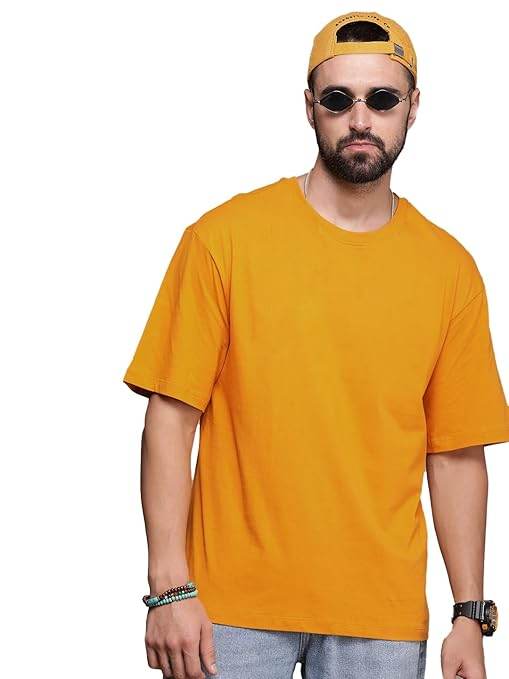 Men Oversized Mustard T-Shirt - MYLUXURY LANE ENTERPRISE