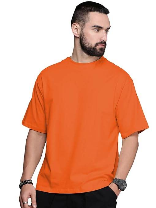 Men Oversized Orange T-Shirt - MYLUXURY LANE ENTERPRISE