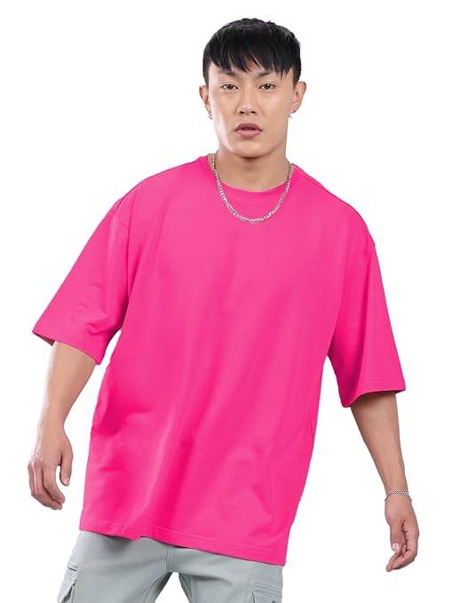 Men Oversized Pink T-Shirt - MYLUXURY LANE ENTERPRISE
