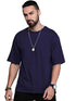 Men Oversized Navy Blue T-Shirt - MYLUXURY LANE ENTERPRISE