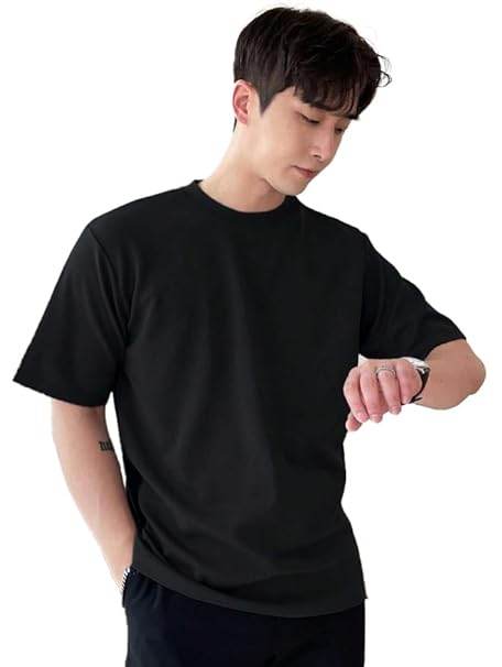 Men Round Neck Black T-Shirt - MYLUXURY LANE ENTERPRISE