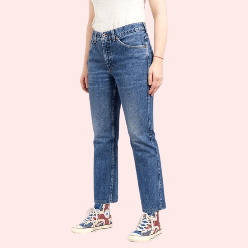 Women's 90s Blue Denim Straight Leg Jeans - MYLUXURY LANE ENTERPRISE