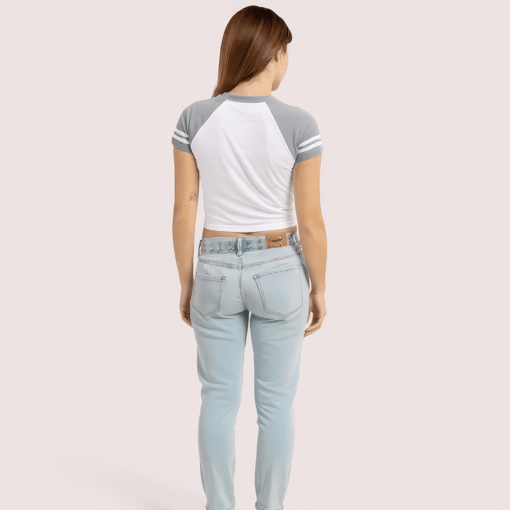 Women's Brooklyn '76 Graphic Crop Top – Sporty V-Neck Tee - MYLUXURY LANE ENTERPRISE