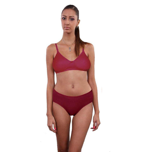 Organic Cotton Brown Bra Panty Set For Humid Weather - MYLUXURY LANE ENTERPRISE
