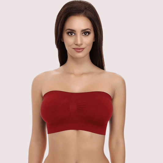 Maroon Magic Tube Bandeau Bra for Women - MYLUXURY LANE ENTERPRISE