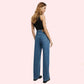 Smokey Blue Denim Loose Fit Straight Jeans for Women - MYLUXURY LANE ENTERPRISE