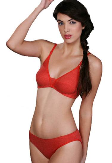 Comfy Red Cotton Everyday Bra Panty Set - MYLUXURY LANE ENTERPRISE