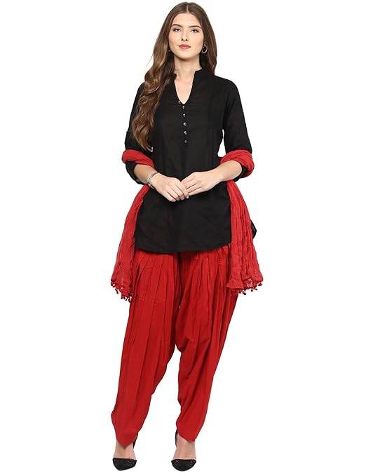 Elegant Women Short Kurta Patiala Salwar With Dupatta - MYLUXURY LANE ENTERPRISE
