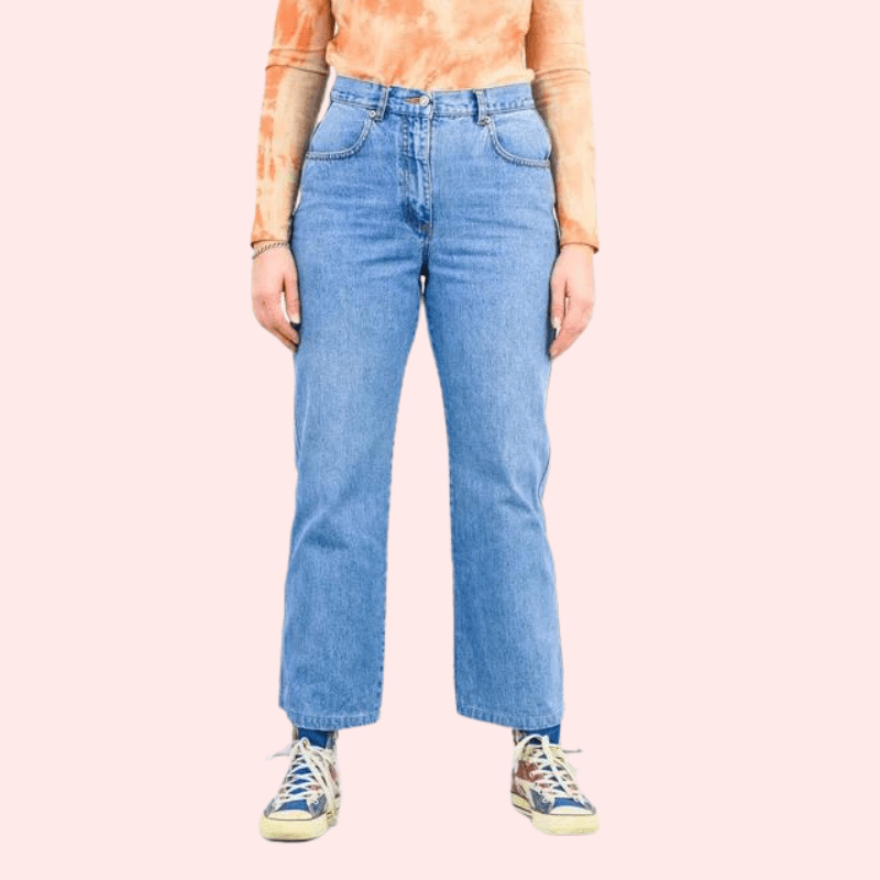 Classic 90s Boyfriend Blue Denim Wide Leg Jeans - MYLUXURY LANE ENTERPRISE