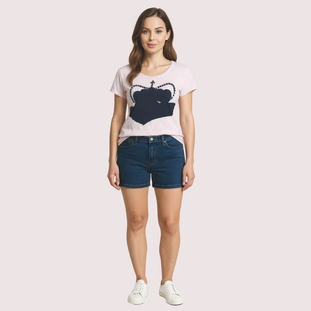 Pink Crown Graphic Casual Tee - MYLUXURY LANE ENTERPRISE