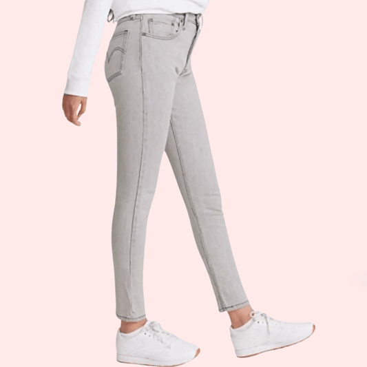 High Rise Skinny Jeans in Gray with Low Stretch - MYLUXURY LANE ENTERPRISE