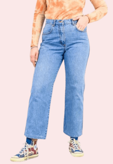 Classic 90s Boyfriend Blue Denim Wide Leg Jeans - MYLUXURY LANE ENTERPRISE