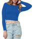 Women Cotton Boat Neck Royal Blue Top - MYLUXURY LANE ENTERPRISE