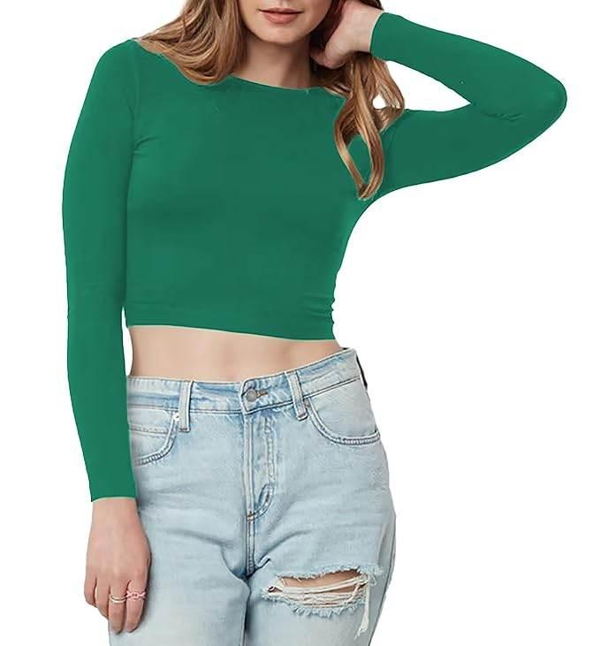 Women Cotton Boat Neck Royal Green Top - MYLUXURY LANE ENTERPRISE