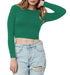 Women Cotton Boat Neck Royal Green Top - MYLUXURY LANE ENTERPRISE