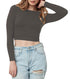 Women Cotton Boat Neck Slate Grey Top - MYLUXURY LANE ENTERPRISE