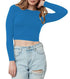 Women Cotton Boat Neck Teal Blue Top - MYLUXURY LANE ENTERPRISE