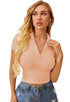Women Collar V-Neck Peach Crop Top - MYLUXURY LANE ENTERPRISE