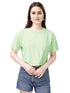 Women Oversized Cyan Crop Top - MYLUXURY LANE ENTERPRISE
