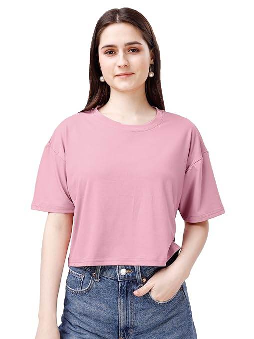 Women Oversized Rose Gold Crop Top - MYLUXURY LANE ENTERPRISE