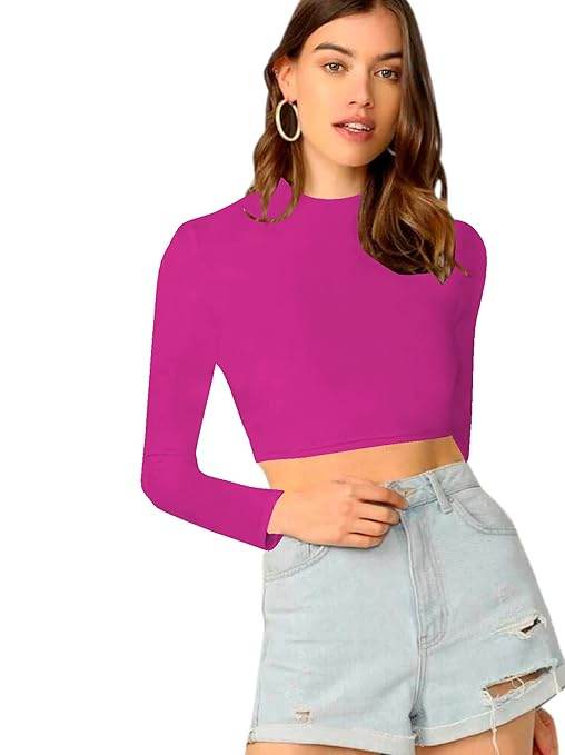Women's Stylish Dark Pink Crop Top - MYLUXURY LANE ENTERPRISE