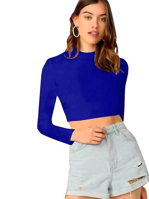 Women's Stylish Royal Blue Crop Top - MYLUXURY LANE ENTERPRISE