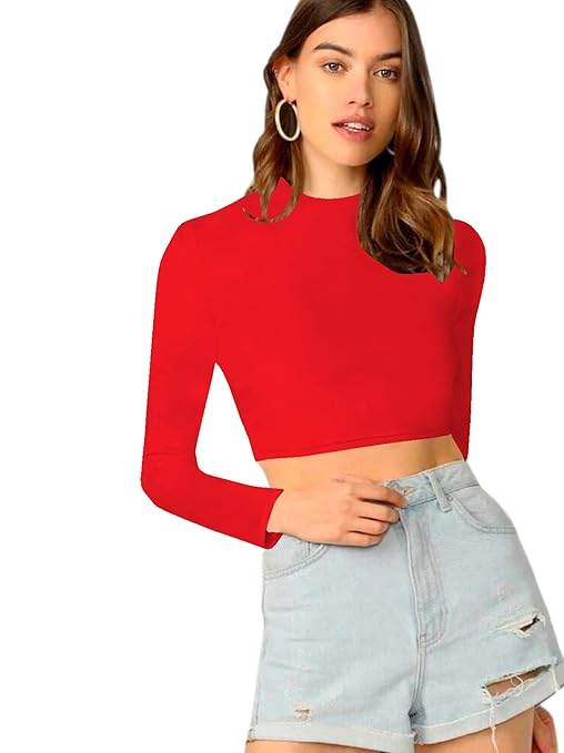 Women's Stylish Red Crop Top - MYLUXURY LANE ENTERPRISE