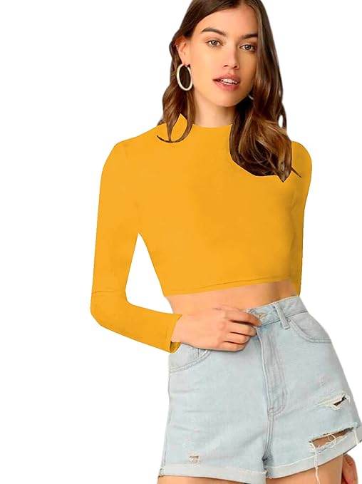 Women's Stylish Yellow Crop Top - MYLUXURY LANE ENTERPRISE