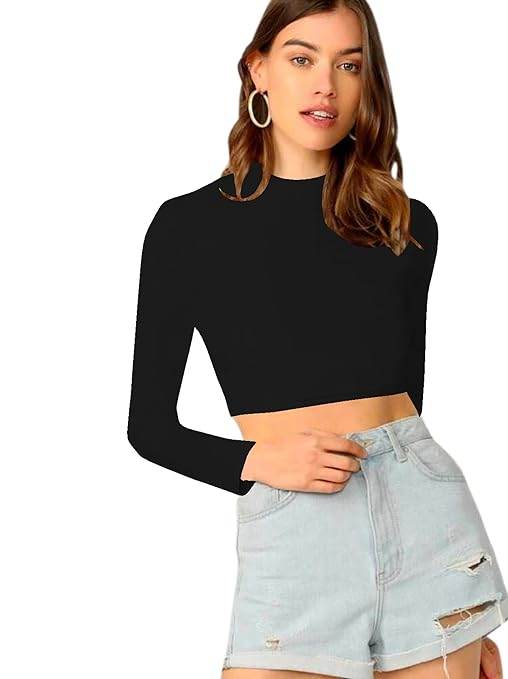 Women's Stylish Black Crop Top - MYLUXURY LANE ENTERPRISE