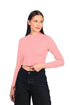Women High Neck Pink Crop Top - MYLUXURY LANE ENTERPRISE