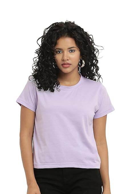 Women Stylish Plain Lavender Crop Top - MYLUXURY LANE ENTERPRISE