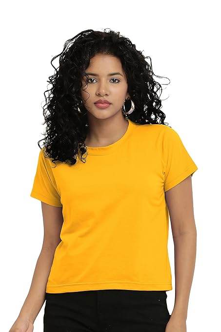 Women Stylish Plain Mustard Crop Top - MYLUXURY LANE ENTERPRISE