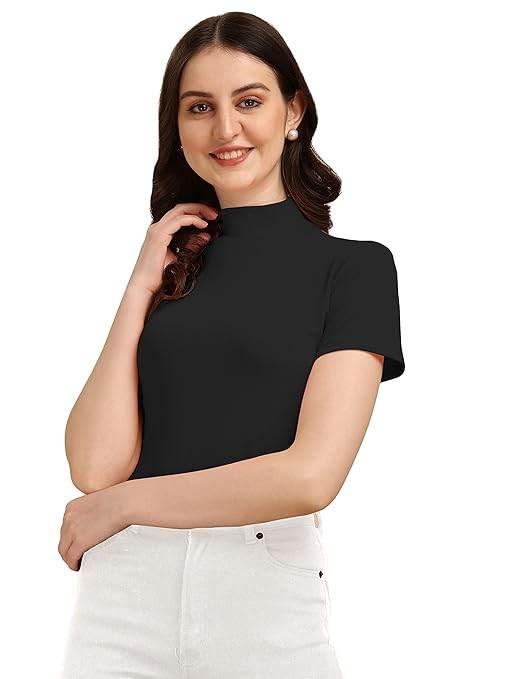 Women's Casual Solid Black Top - MYLUXURY LANE ENTERPRISE