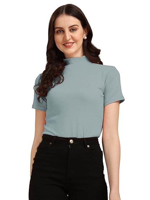 Women's Casual Solid Grey Top - MYLUXURY LANE ENTERPRISE
