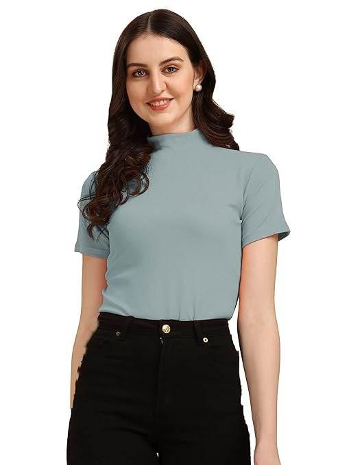 Women's Casual Solid Grey Top - MYLUXURY LANE ENTERPRISE