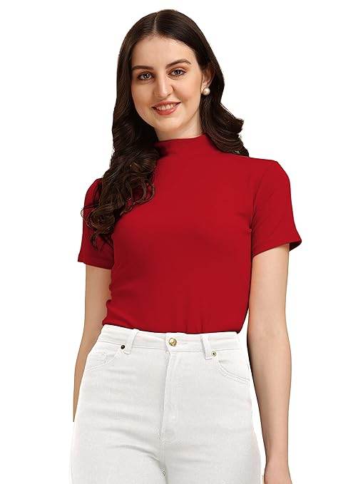 Women's Casual Solid Maroon Top - MYLUXURY LANE ENTERPRISE