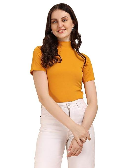 Women's Casual Solid Mustard Top - MYLUXURY LANE ENTERPRISE