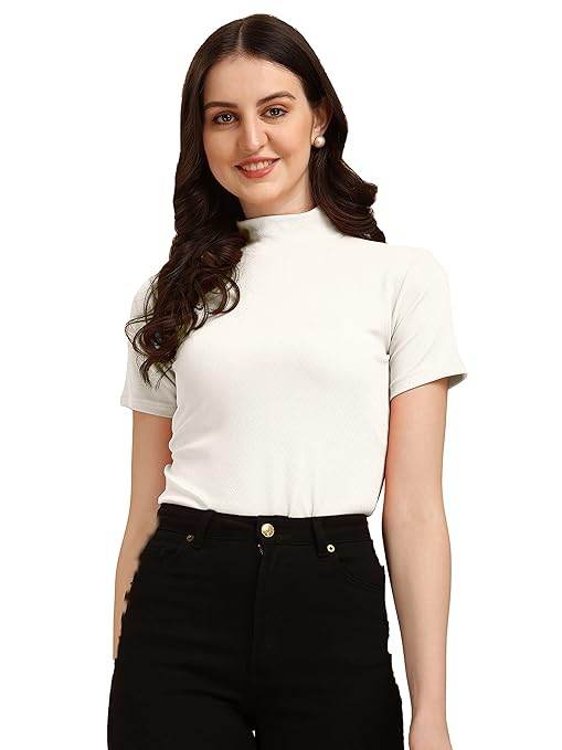 Women's Casual Solid White Top - MYLUXURY LANE ENTERPRISE