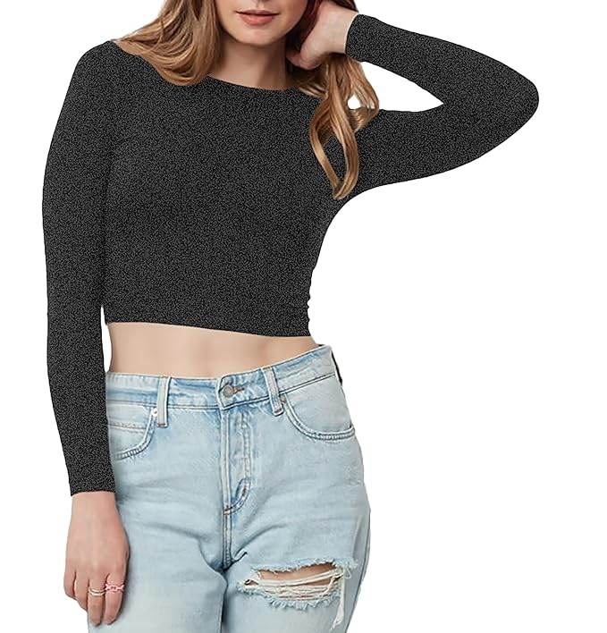 Women Cotton Boat Neck Dark Grey Top - MYLUXURY LANE ENTERPRISE