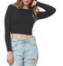 Women Cotton Boat Neck Dark Grey Top - MYLUXURY LANE ENTERPRISE
