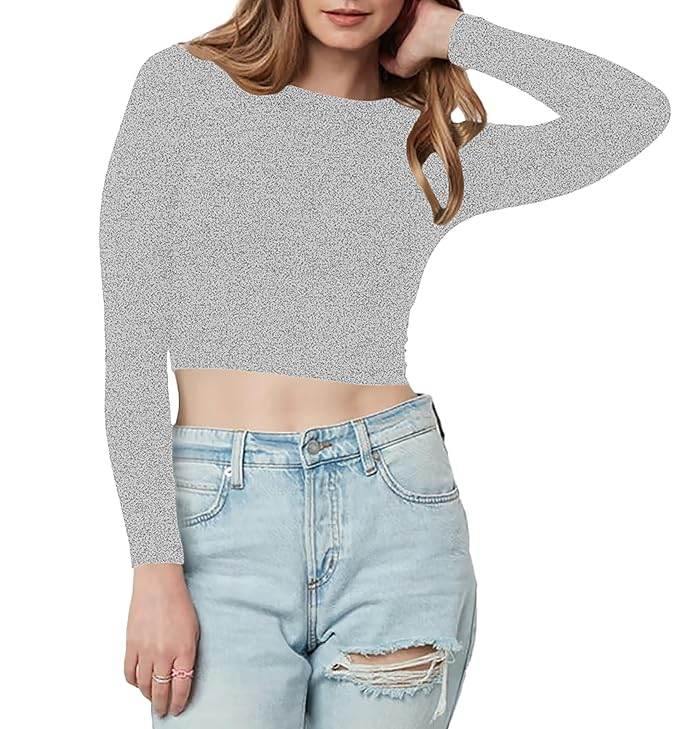 Women Cotton Boat Neck Grey Top - MYLUXURY LANE ENTERPRISE