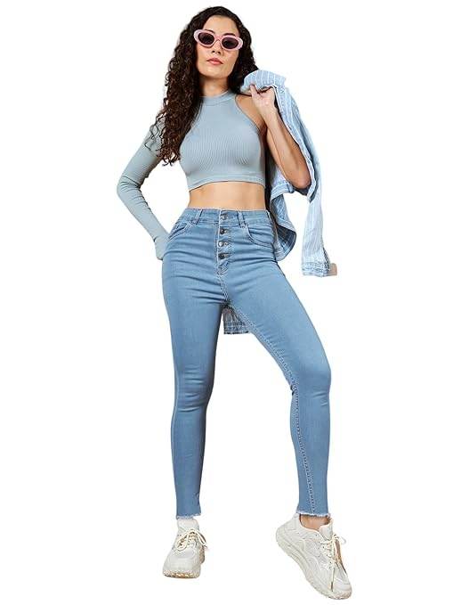 Women Skinny Regular Blue Jeans - MYLUXURY LANE ENTERPRISE
