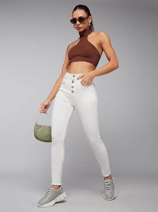 Women Skinny Regular Powder White Jeans - MYLUXURY LANE ENTERPRISE