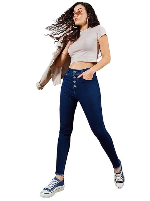 Women Skinny Regular Space Blue Jeans - MYLUXURY LANE ENTERPRISE
