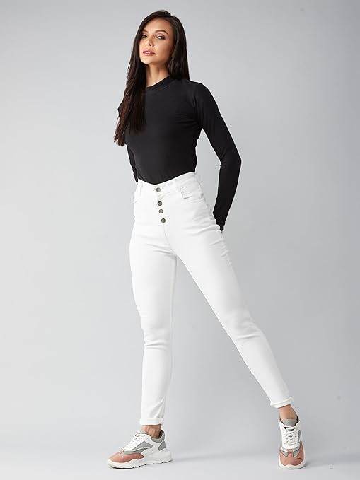Women Skinny Regular White Jeans - MYLUXURY LANE ENTERPRISE