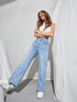 Womens High Rise Wide Sky Blue Jeans - MYLUXURY LANE ENTERPRISE