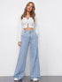 Womens High Rise Wide Light Blue Jeans - MYLUXURY LANE ENTERPRISE